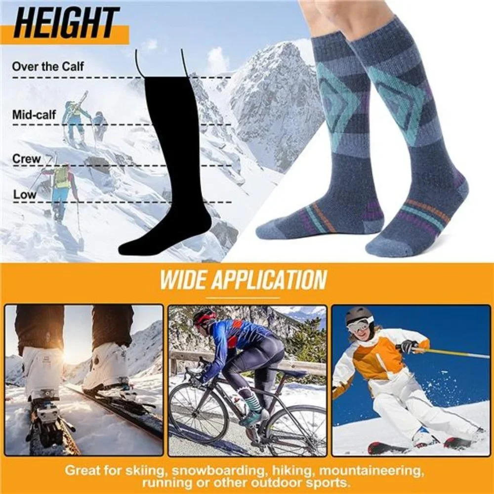 3 Pairs Unisex Thermal Winter Warm Thick Knee High Socks